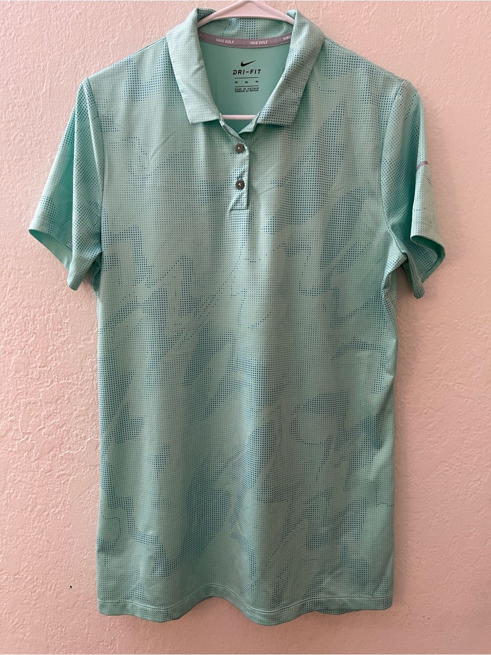 Nike Men's Dri-FIT Polo in Mint Green Men Size MT Activewear Golf Athletic Camo
